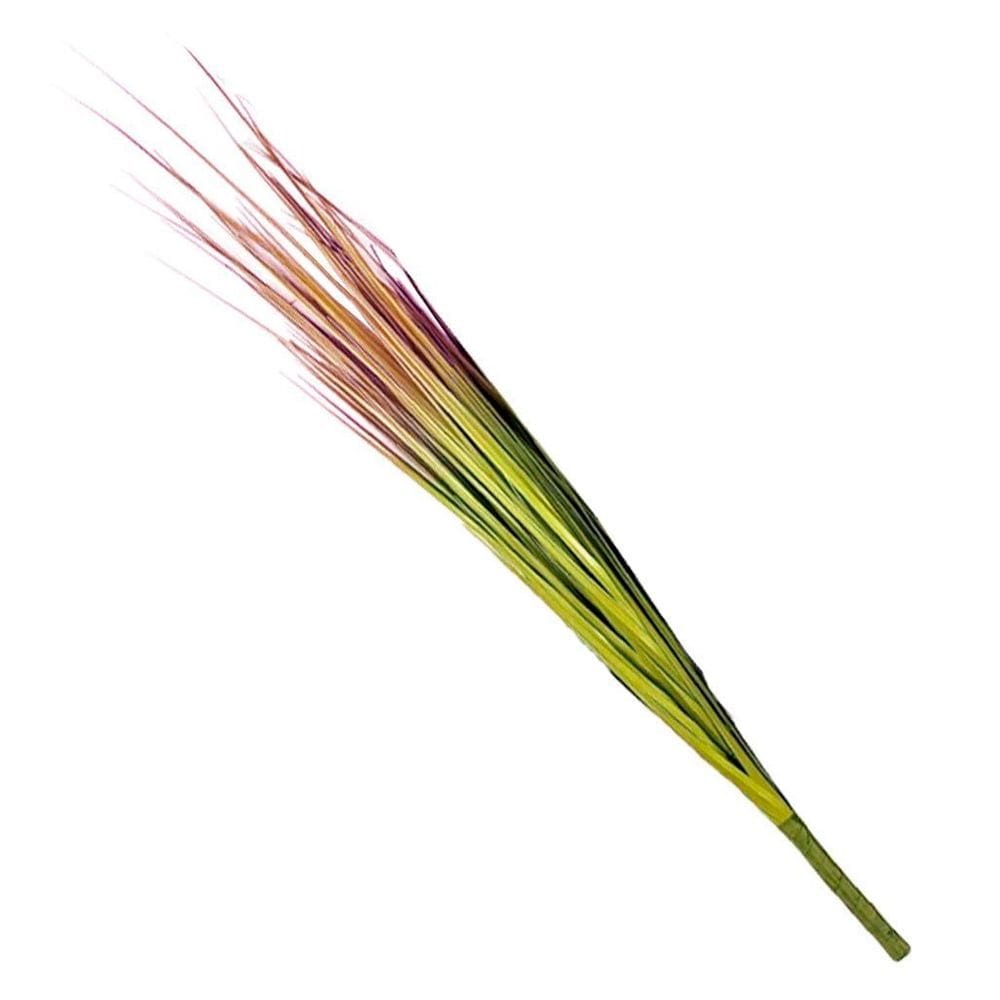 Kit 6 Folhagem Capim Verde Ponta Avermelhada Artificial 74cm