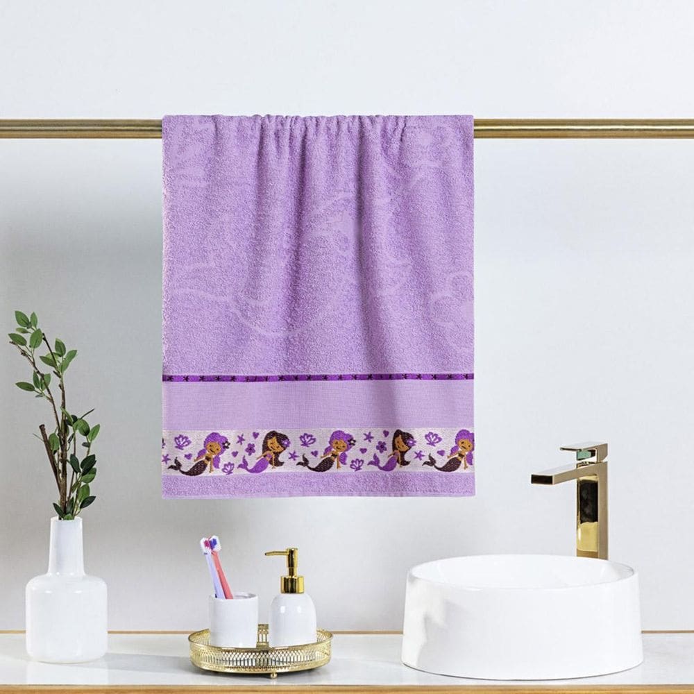 Toalha De Banho Infantil 1,15M X 75Cm Menino Menina Sereia
