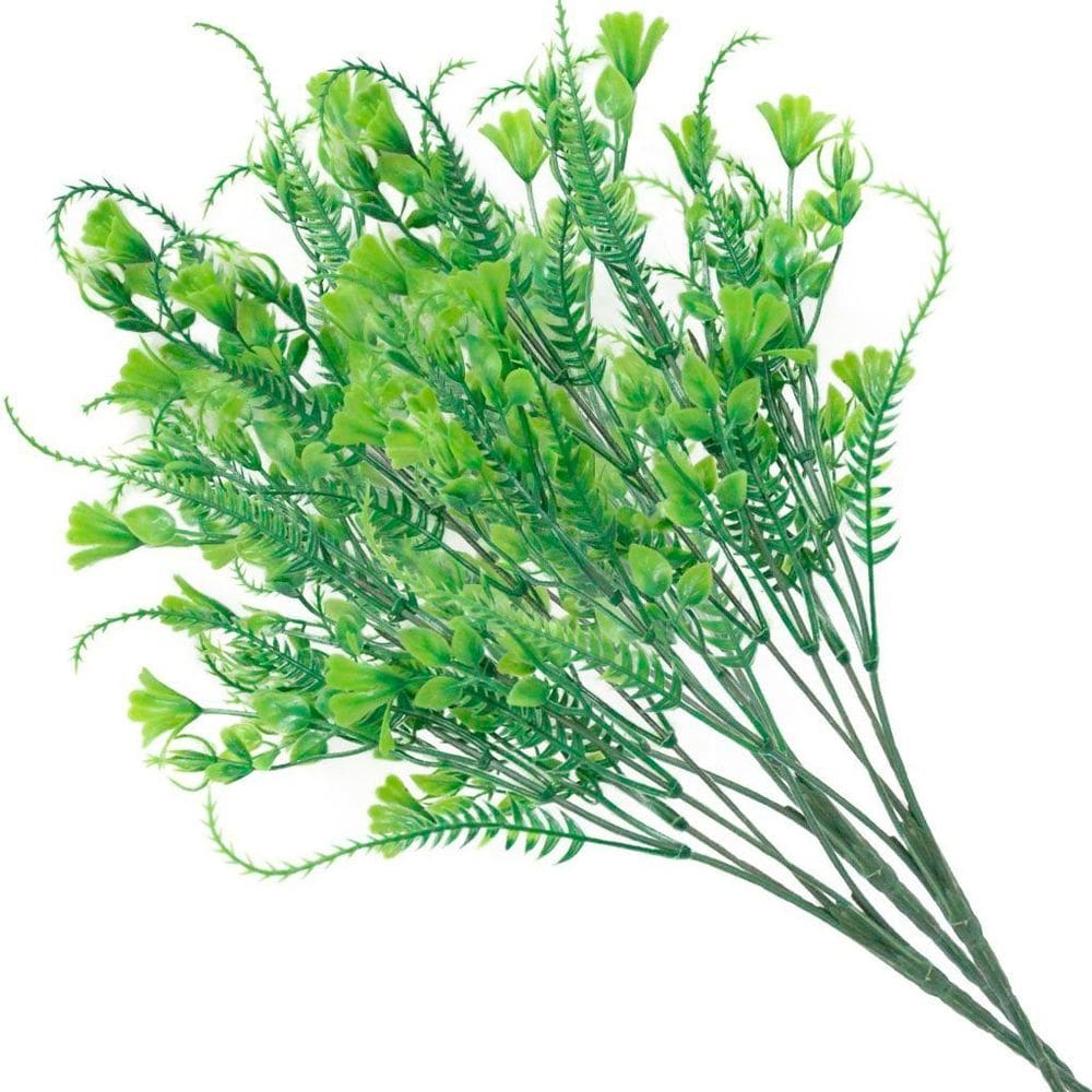 12 Ramos Decoração Arranjo Planta Artificial 5 Galhos Cada 39cm