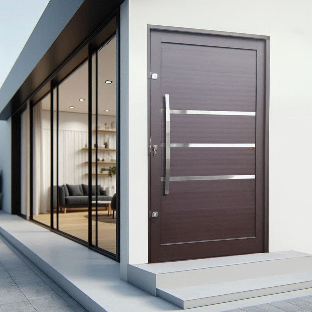 Porta Pivotante Lambril Evolution com Puxador Lado Esquerdo Elite 240x120 Corten