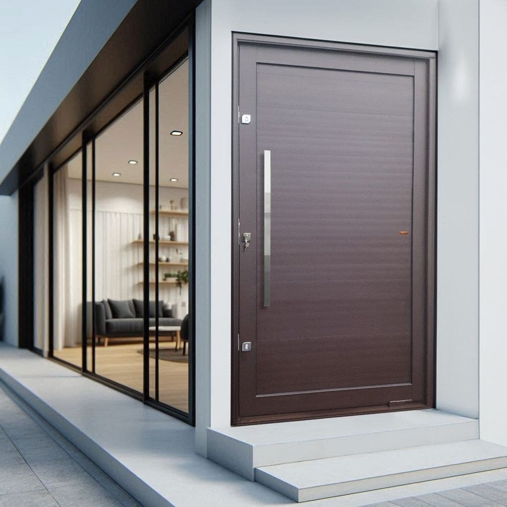 Porta Pivotante Lambril com Puxador Lado Direito Elite 240x130 Corten
