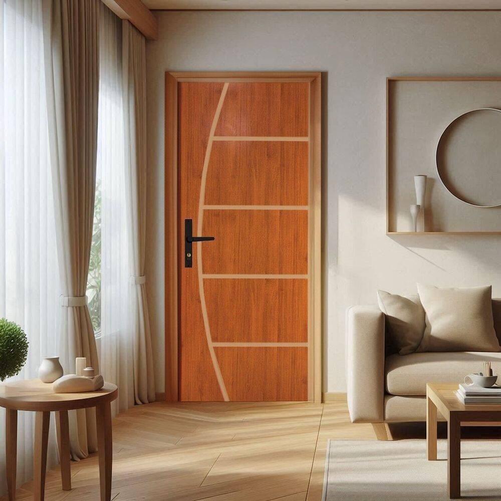 Kit Porta de Madeira 215x85cm Batente de Aço 12cm Duraplac Marrom