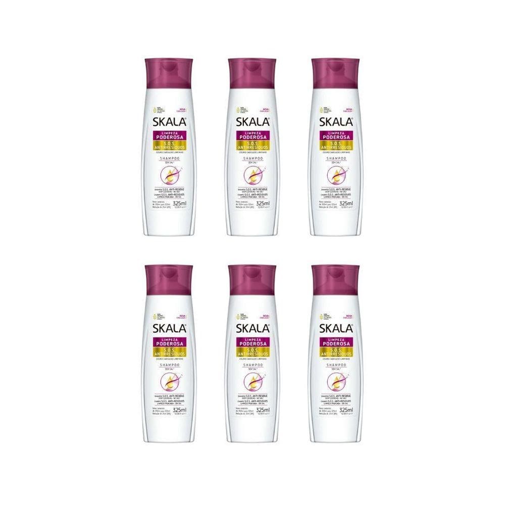 Shampoo Skala Antiresiduos 325Ml - Kit Com 6Un