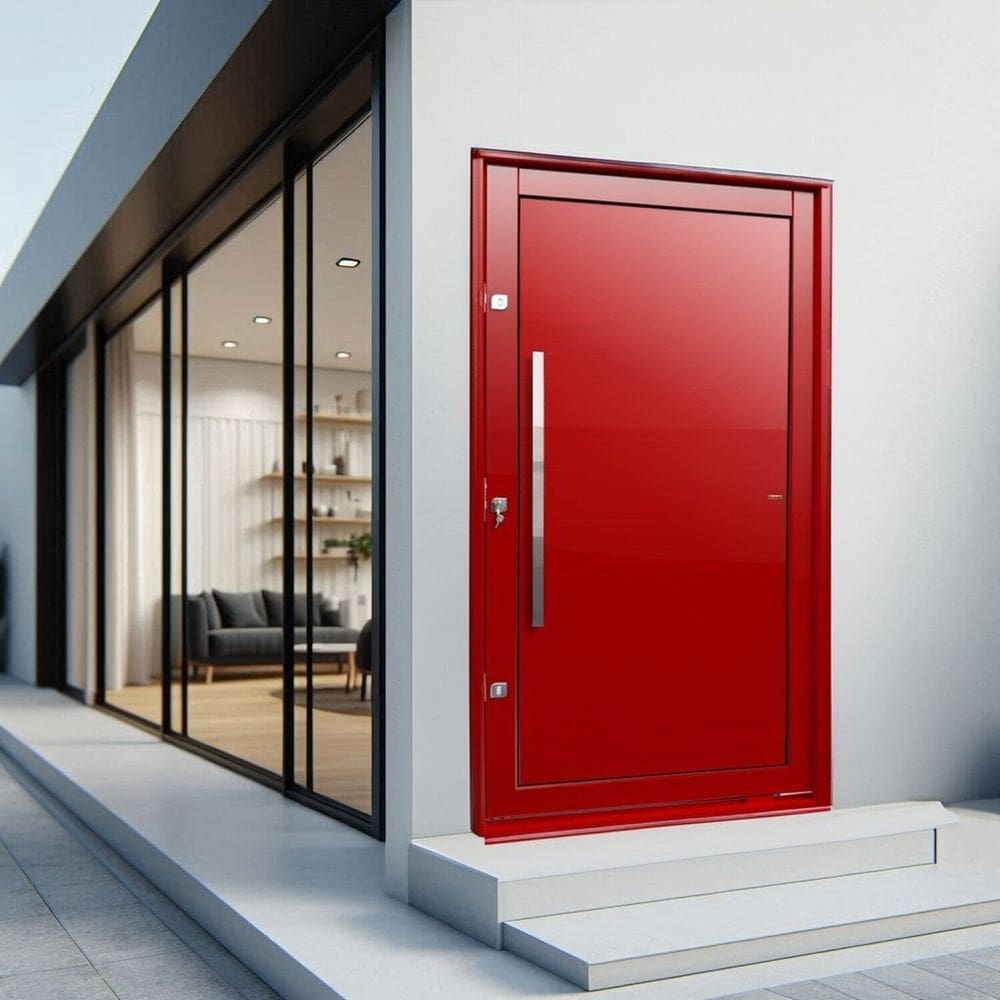 Porta Pivotante Lambril com Puxador Lado Esquerdo Elite 240x150 Vermelho