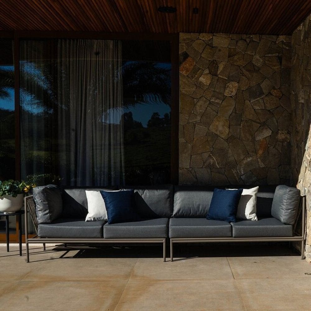Conjunto Jardim e Varanda 1 Chaise Direita 1 Chaise Esquerda Cabecasa madeiramadeira Champanhe/Cinza Mesclado