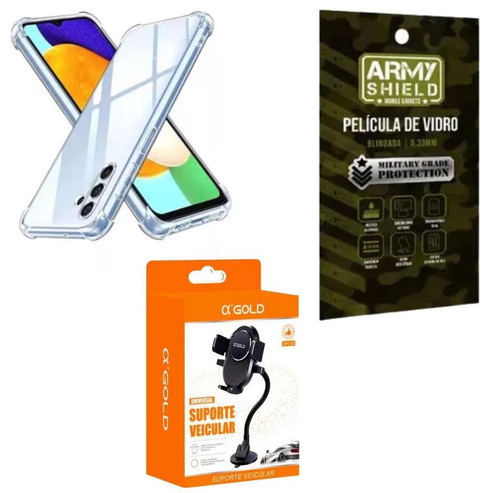 Capinha Para Galaxy A05 + Suporte Veicular + Pelicula