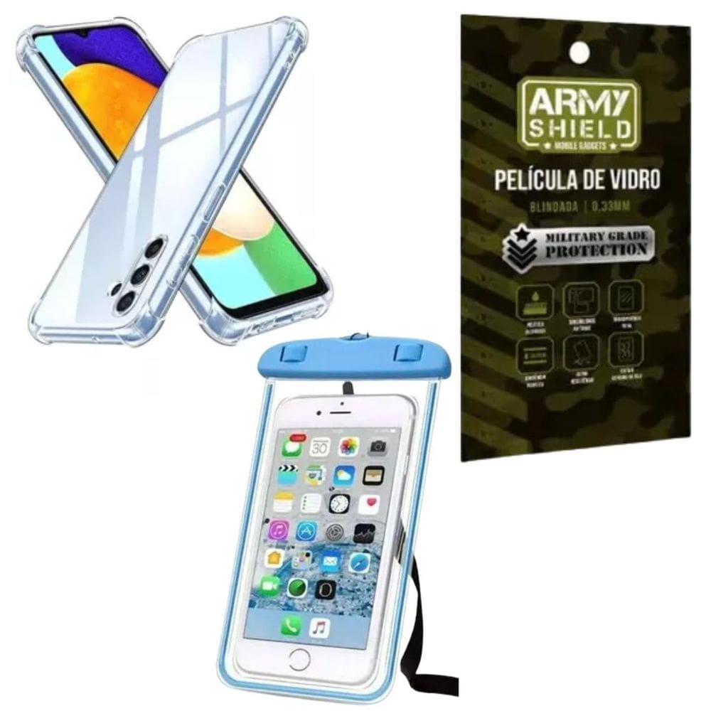 Capinha Para Galaxy A55 + Capa Prova D`Agua + Pelicula