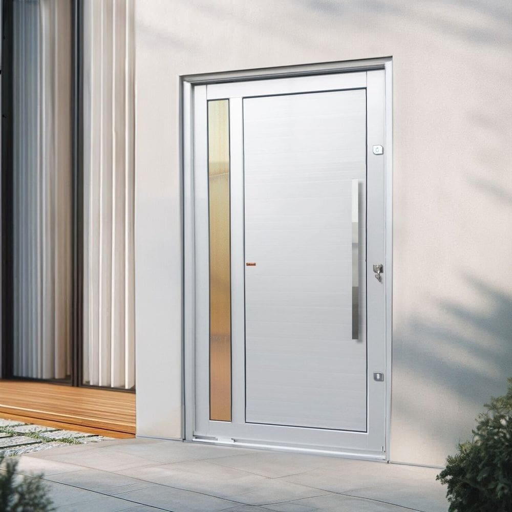 Porta Pivotante Lambril Visione com Puxador Lado Direito Elite 216x150 Branco