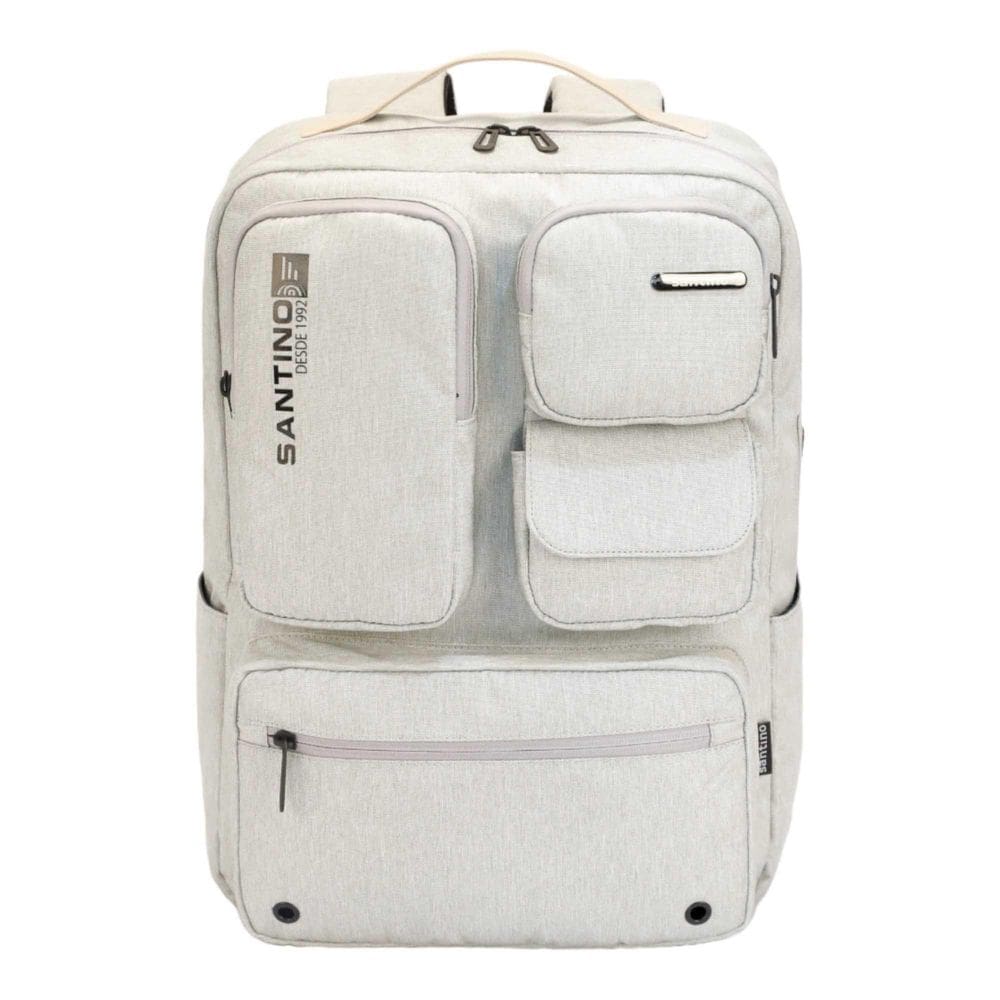 Mochila Notebook Pop Organizer By Santino Poliéster Cinza