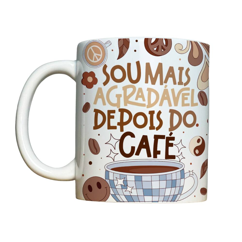 Caneca 325ml Vibes Sou mais agradável depois do café