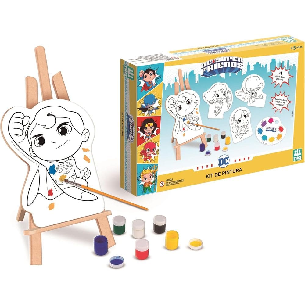 Brinquedo Educativo Para Pintar Super Horóis Dc Conjunto De Madeira 13 Peças