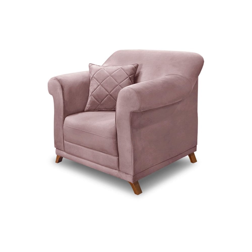 Poltrona Decorativa Apollo Veludo Lílas 2225 - Montanaris Decor