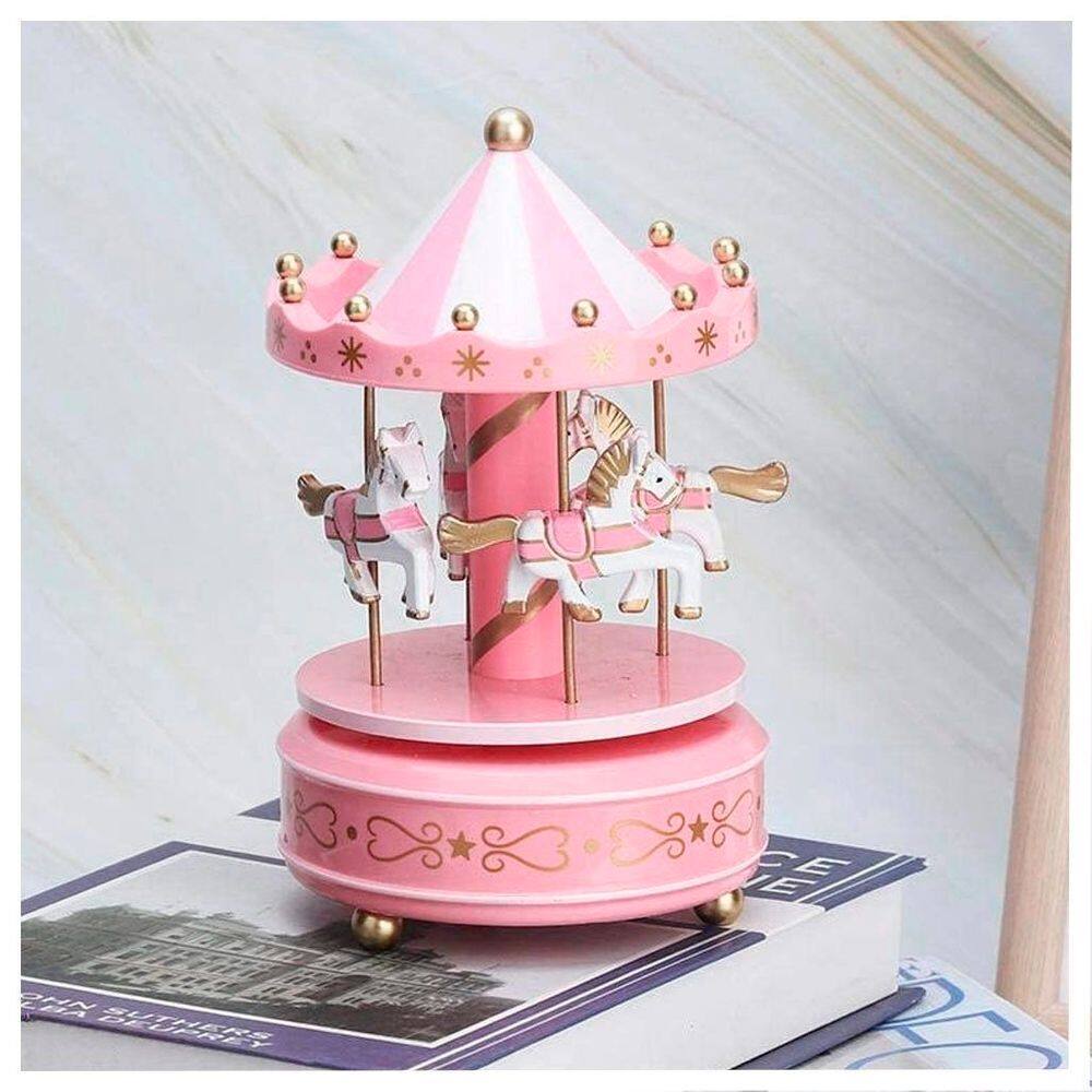 Caixinha De Música A Corda Enfeite Decorativo Carrossel 17cm