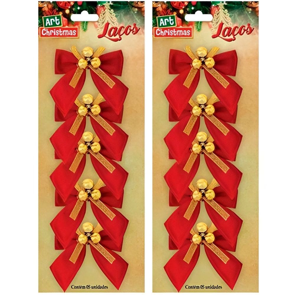 Kit 45 Laços De Bolinhas 9cm Decoração Brilhante Natalina