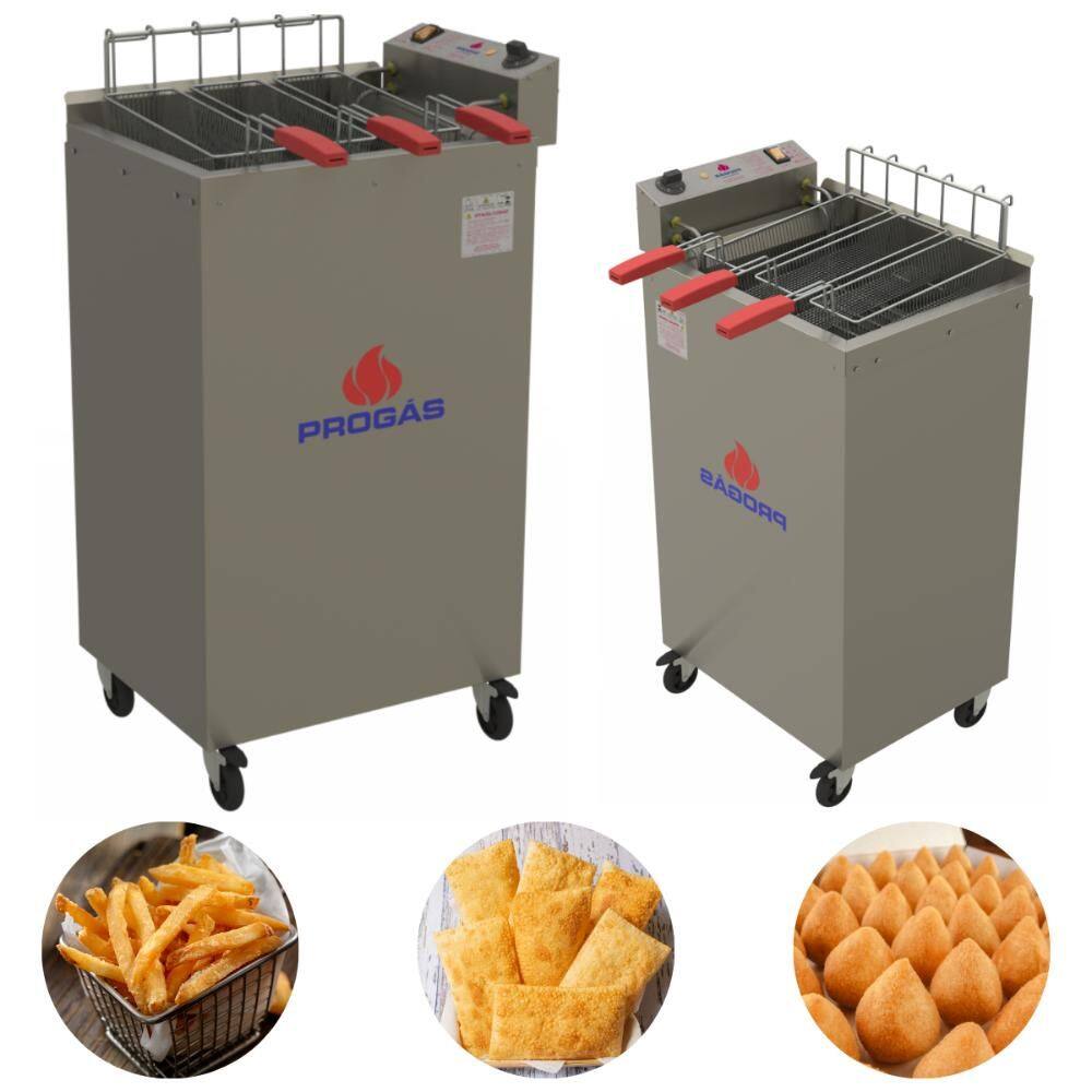 Fritadeira Água e Óleo 22 Litros 8000W Fritador de Batatas Inox Elétrico PR-2008E Progás