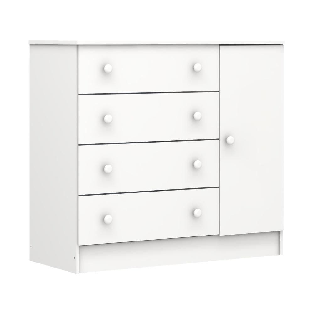 Cômoda Infantil 4 Gavetas com Porta Fraldário Lia Branco Carolina Baby