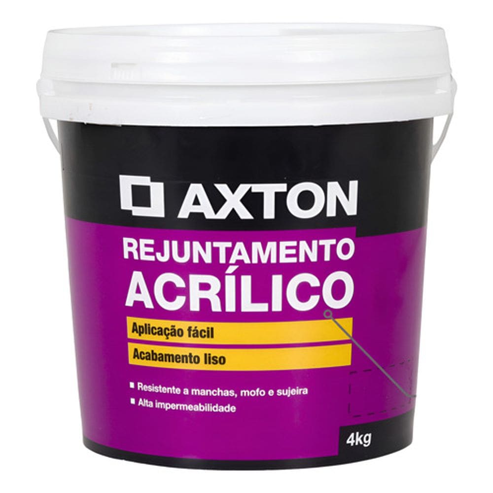 Rejunte Acrílico Profissional Base Branco 4 Kg - Axton