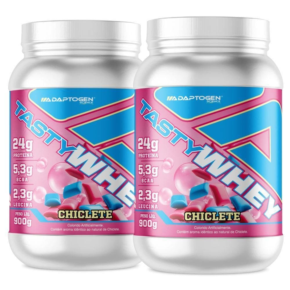 Combo 2 Whey Tasty Isolado Hidro Chiclete 900G - Adaptogen