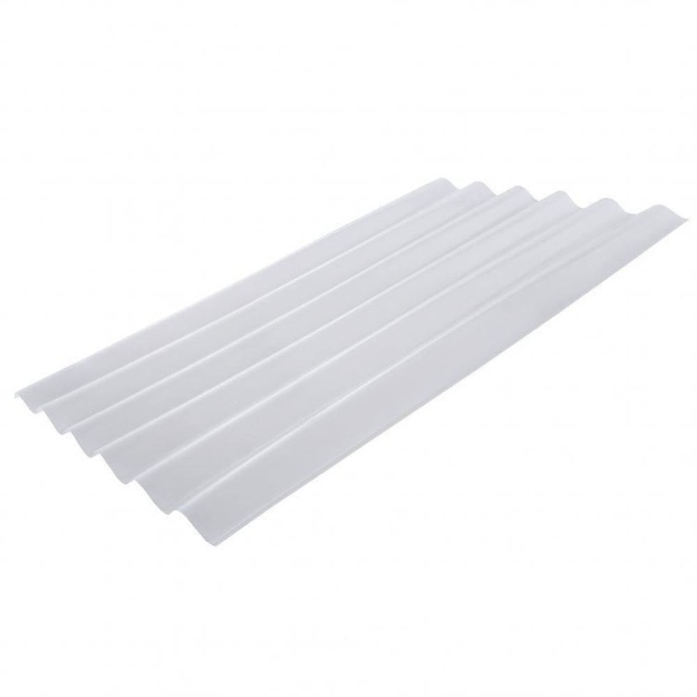 Kit com 15 Telhas Policarbonato 183cm X 110cm Onda Alta Branco