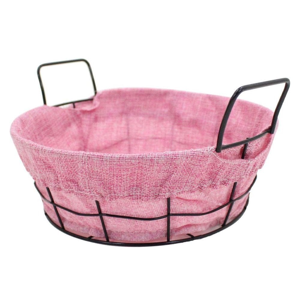 Cesto Multiuso Porta Frutas Aço Inox Rosa Fruteira 25cm