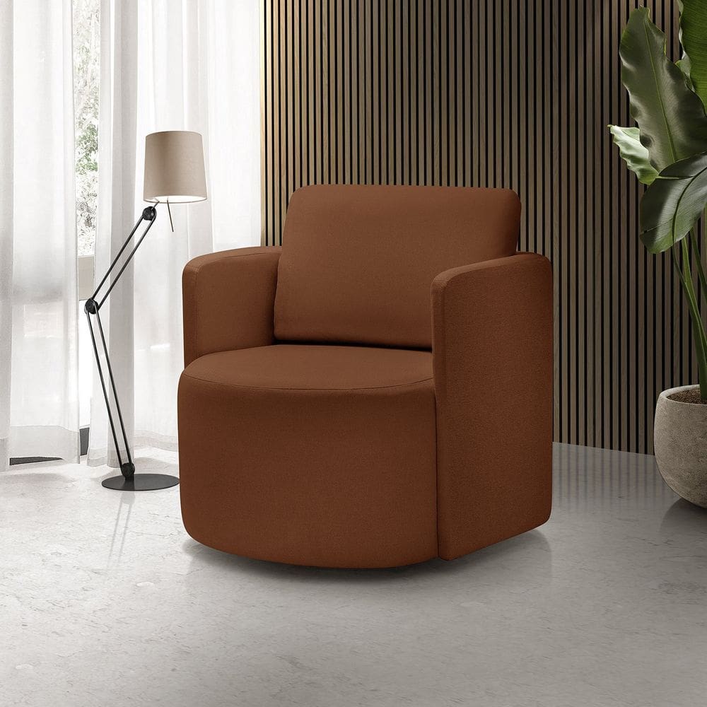 Poltrona para Sala de Estar Dakota Decorativa Terracota Pés Giratório Terracota