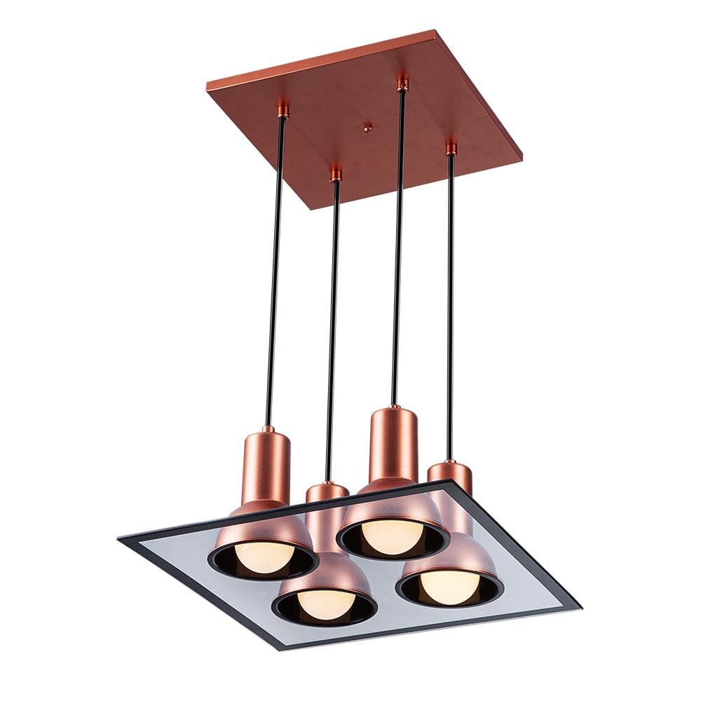 Lustre Sala de Jantar Pendente Cozinha Vidro 4 Lampadas E27 Bivolt