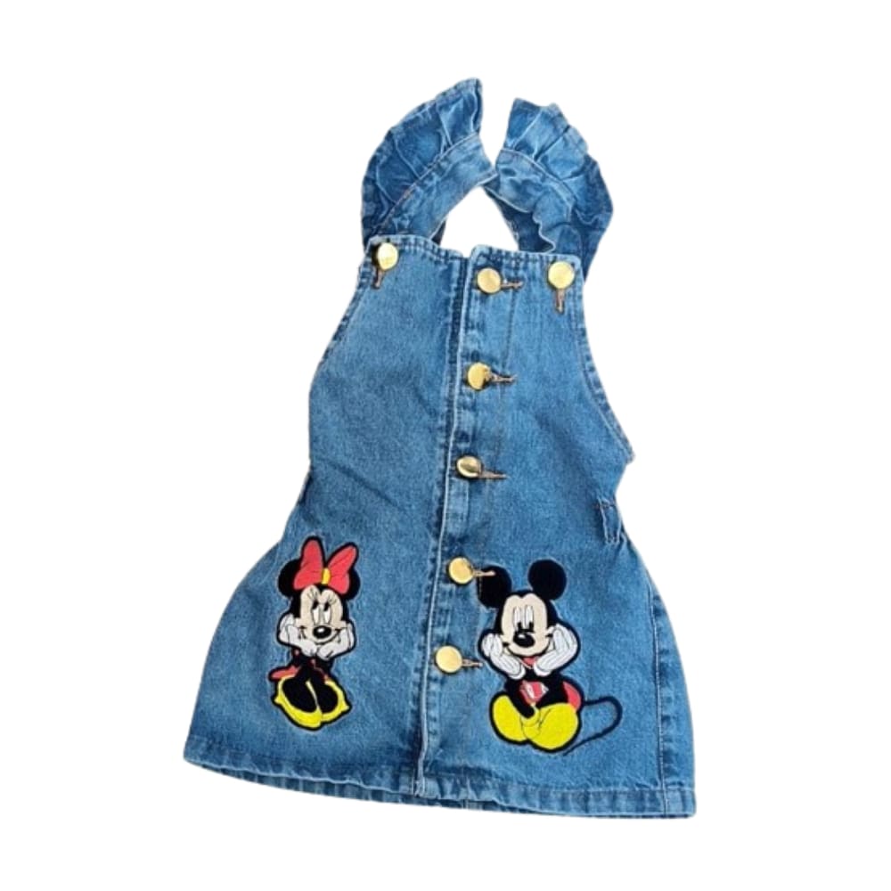 Salopete Stitch jeans - modinha infantil