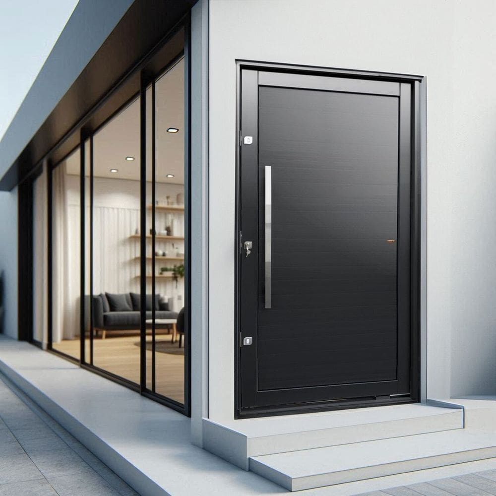 Porta Pivotante Lambril com Puxador Lado Esquerdo Elite 240x120 Preto