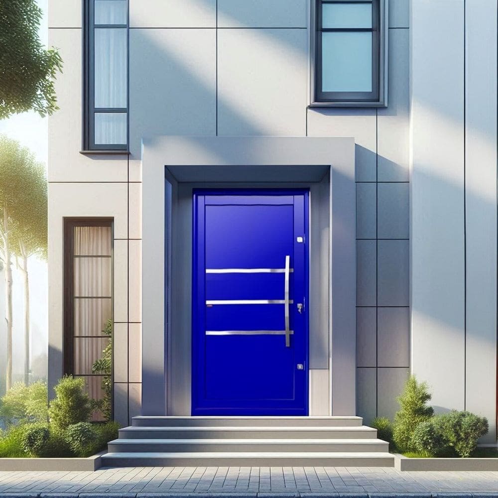 Porta Pivotante Lambril Evolution com Puxador Lado Direito Elite 216x120cm Azul