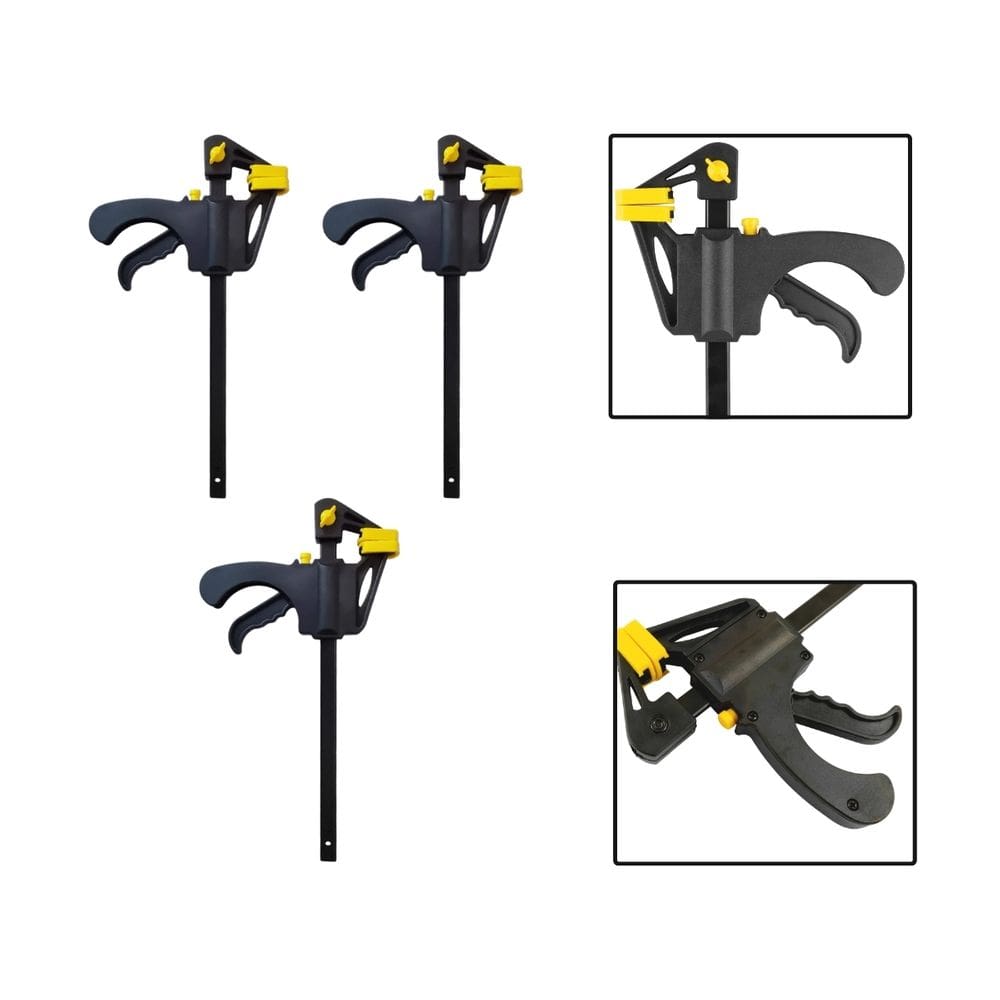 Kit 3 Grampos Sargento Aperto Rápido Madeira 150x265x45mm