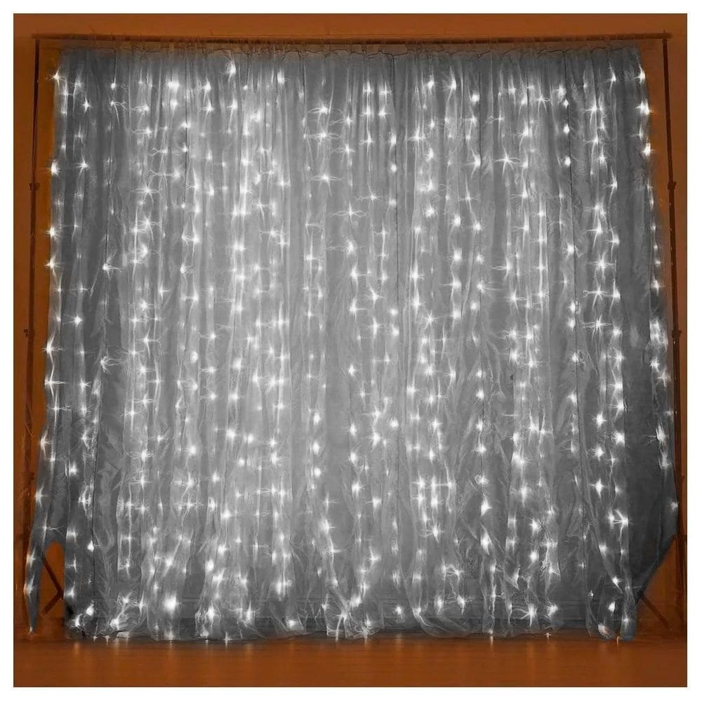 Cascata De Natal 520 LED Luz Branca 8 Funções 5x2m 220V