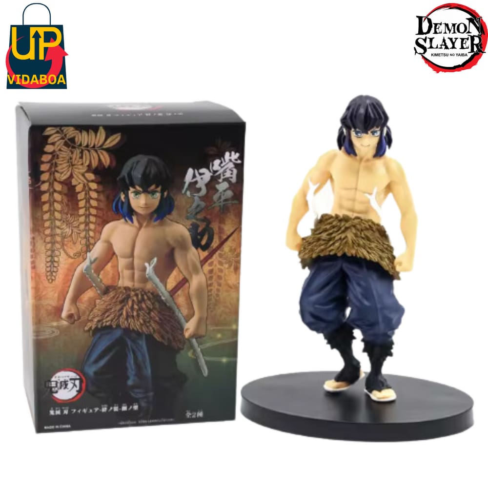 Boneco Demon Slayer - Inosuke Hashibira S/Mascara -  Action Figure 14cm
