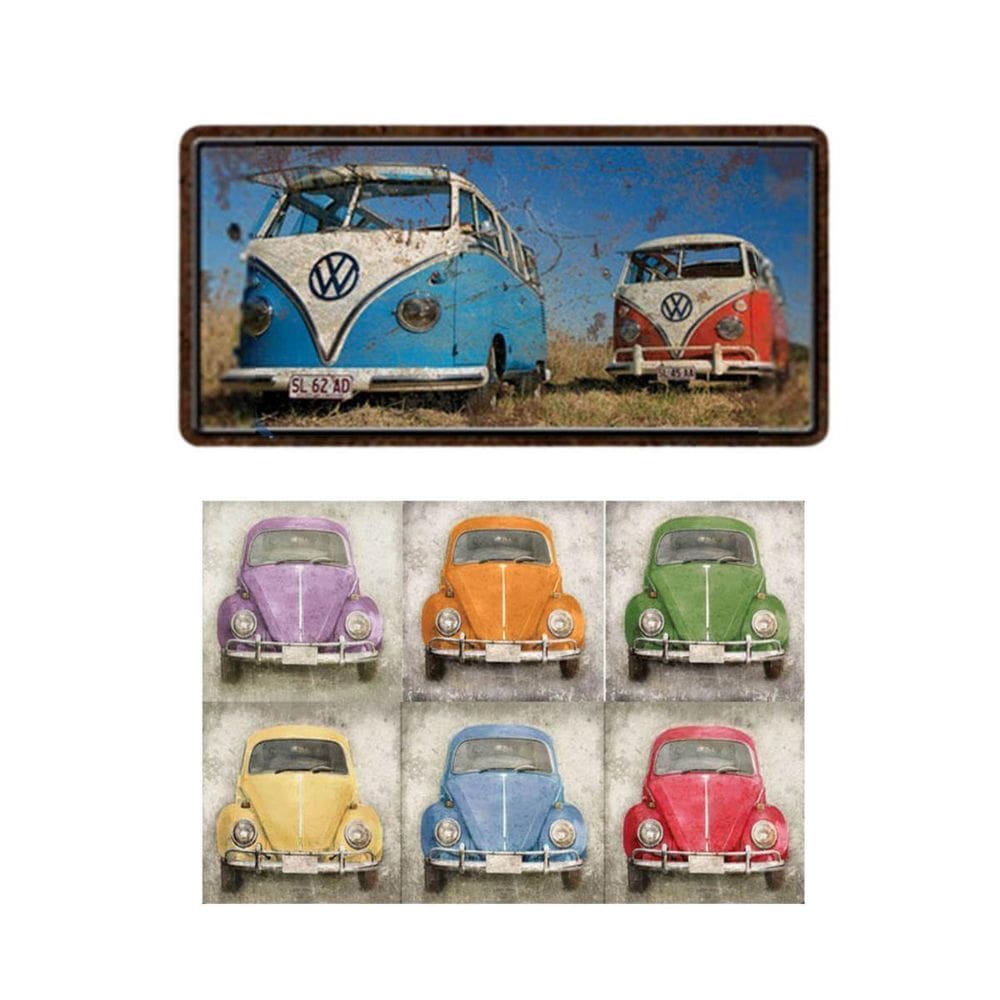 Kit Placas Decoração Kombis E Fuscas Garagem Oficina Quadro