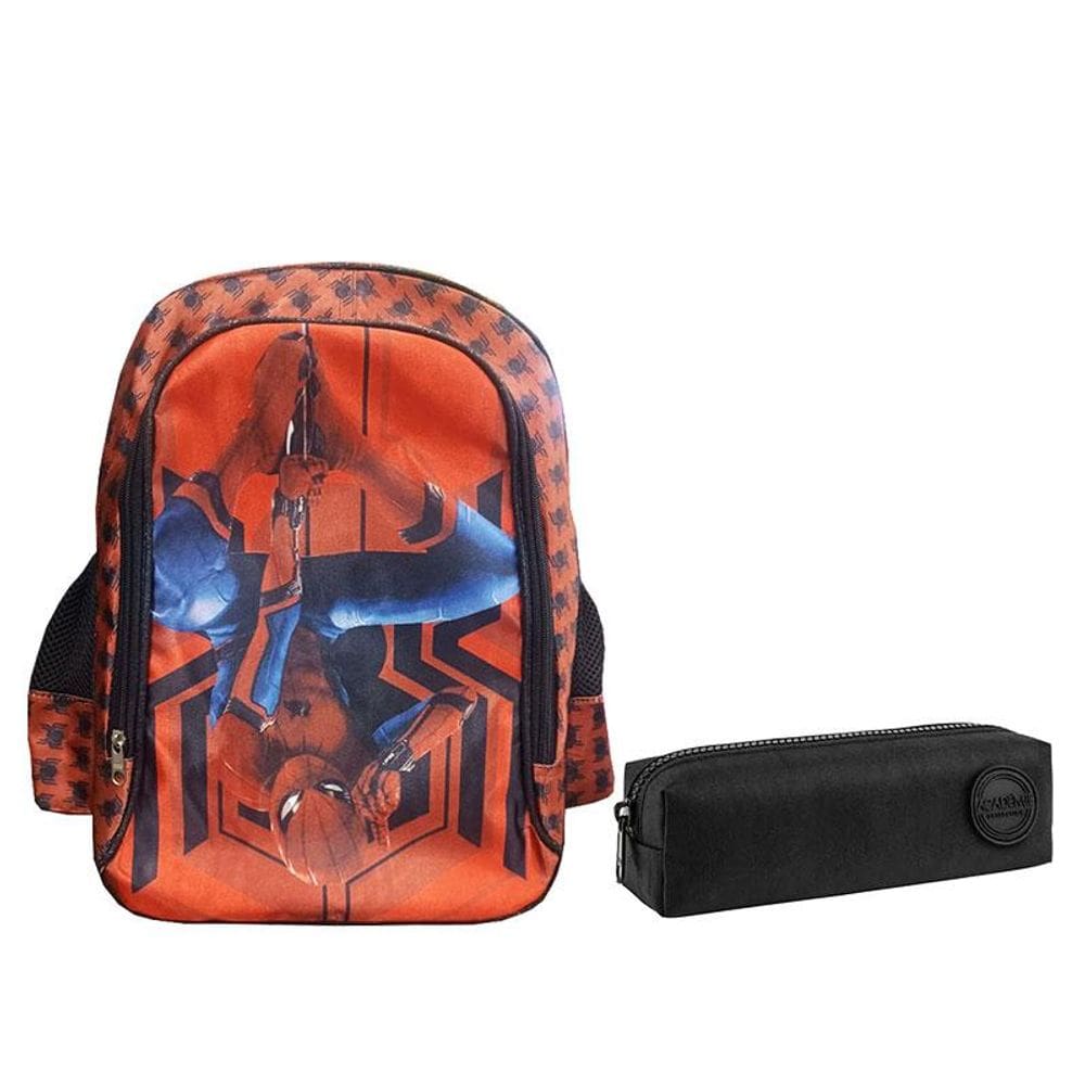 Kit Mochila Escolar Infantil Spider Man e Estojo Académie Preto - ABCD