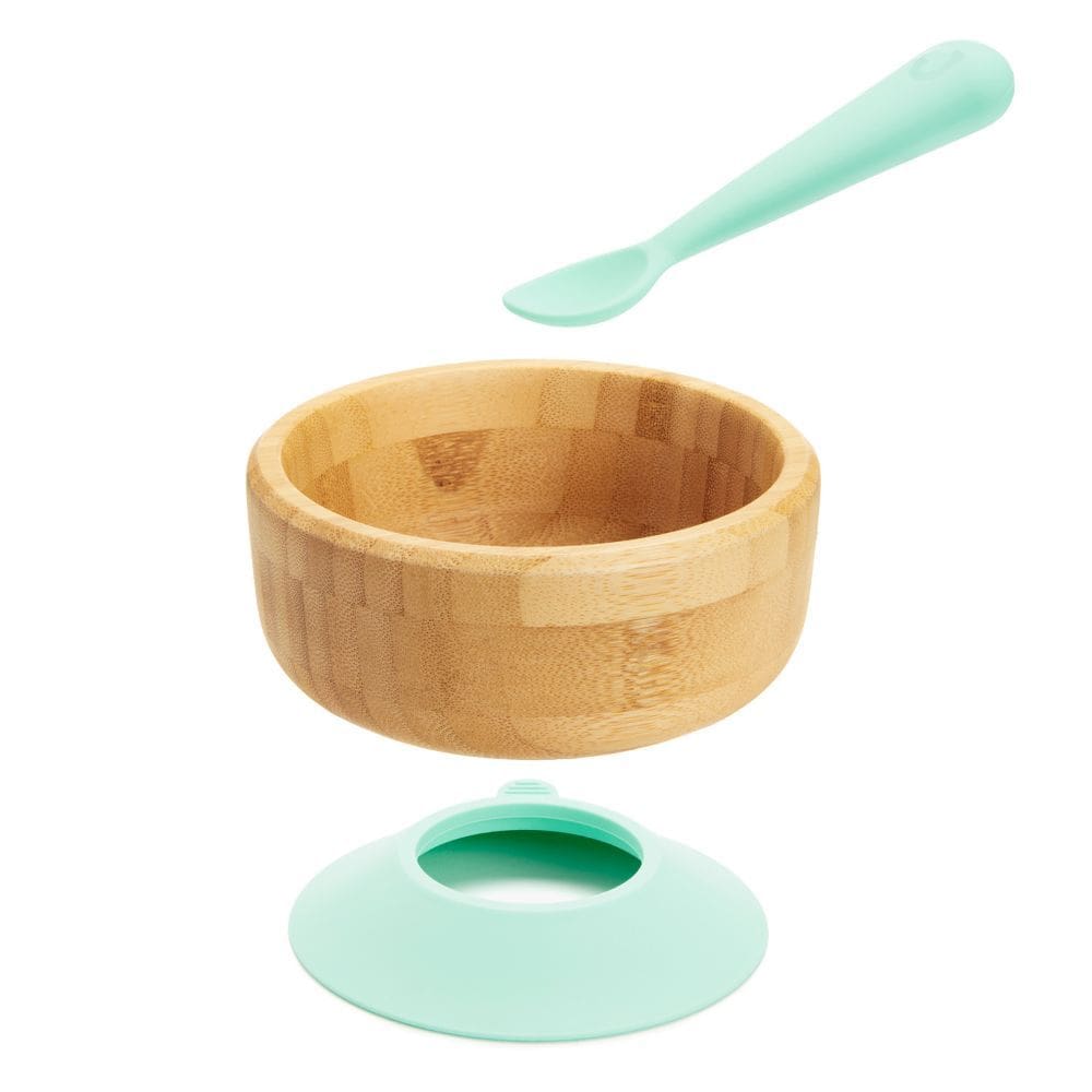 Tigela Infantil com Ventosa e Colher Bambu Não Tóxico Ecológica Feito com Materiais Sustentáveis- Munchkin Bambou