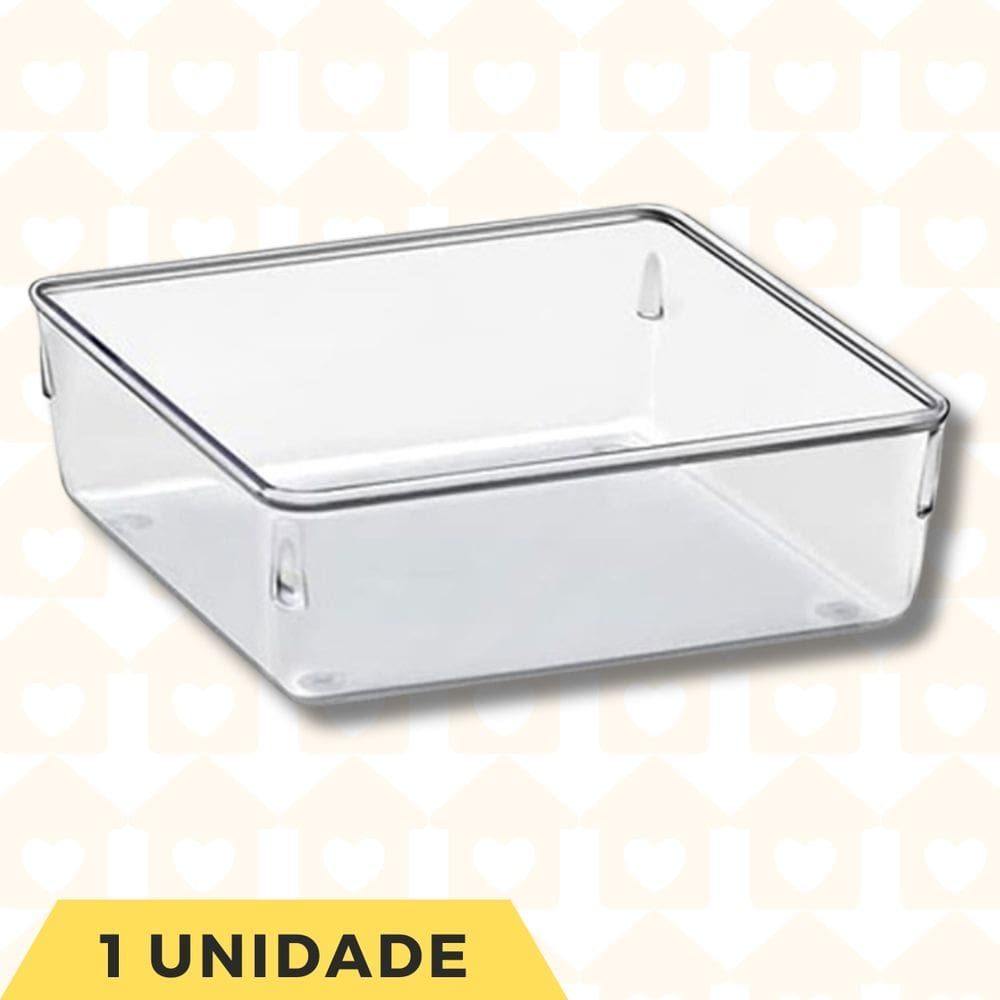 1 Porta Objetos Quadrado Acrilico Bancadas Gavetas Escritorio