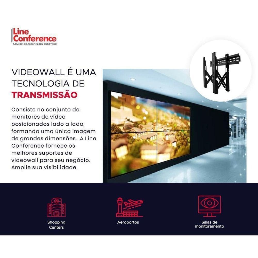 04 Suportes Videowall Sistema De Montagem Em Parede