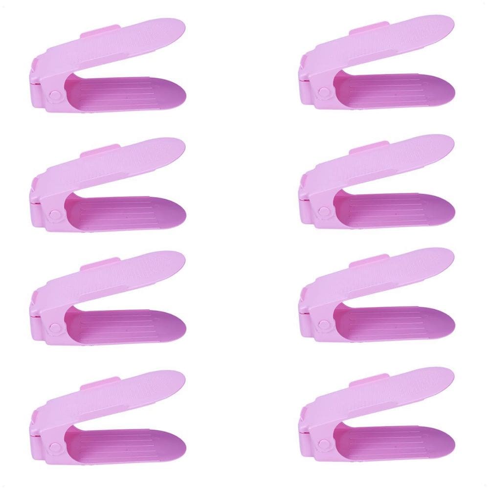 Kit 8 Organizadores Sapatos Reforçado Regulagem Altura Rosa