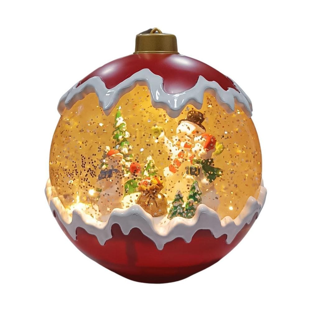 Globo De Natal Decorativo C/Led 16,3X15X15Cm Colorido