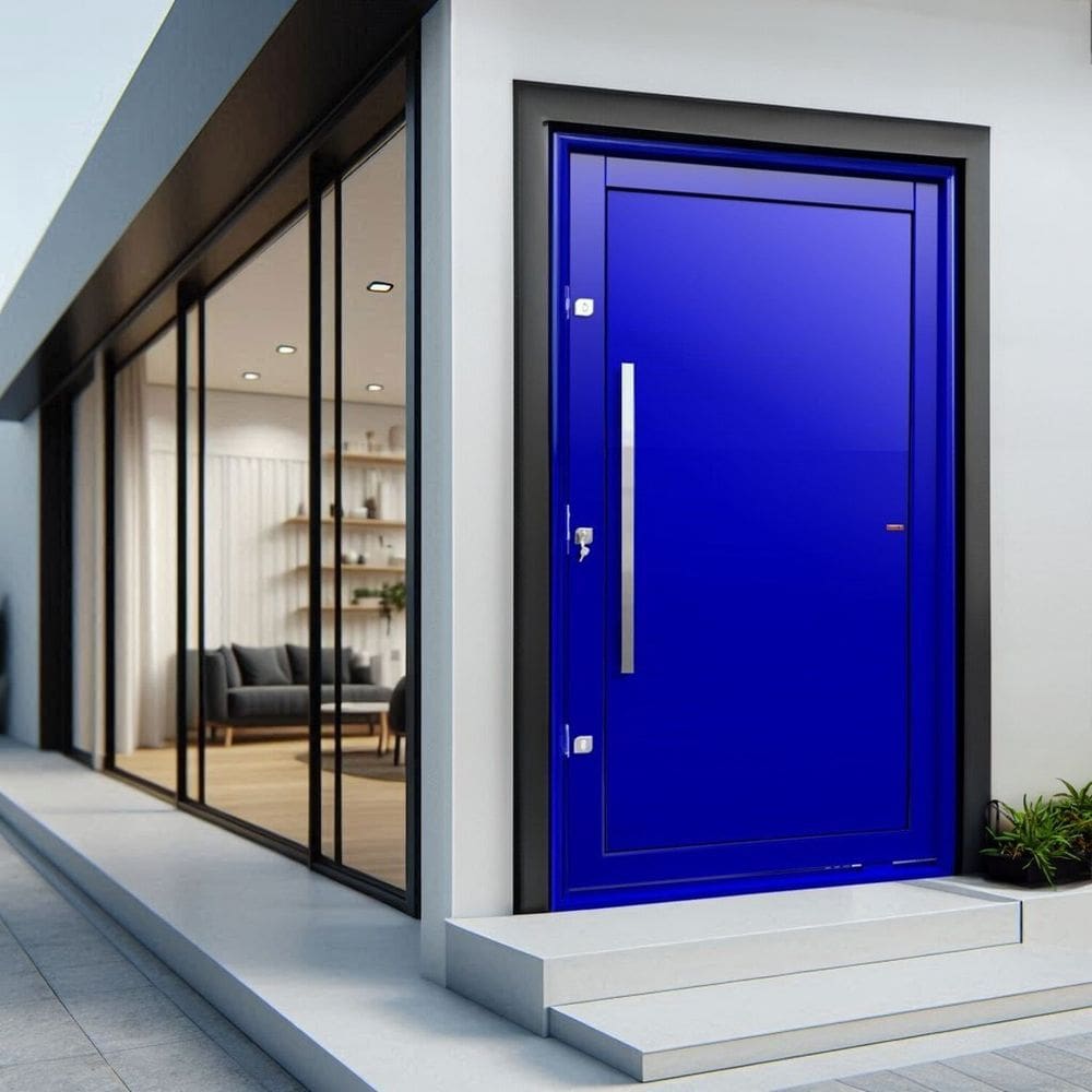 Porta Pivotante Lambril com Puxador Lado Direito Elite 240x120 Azul