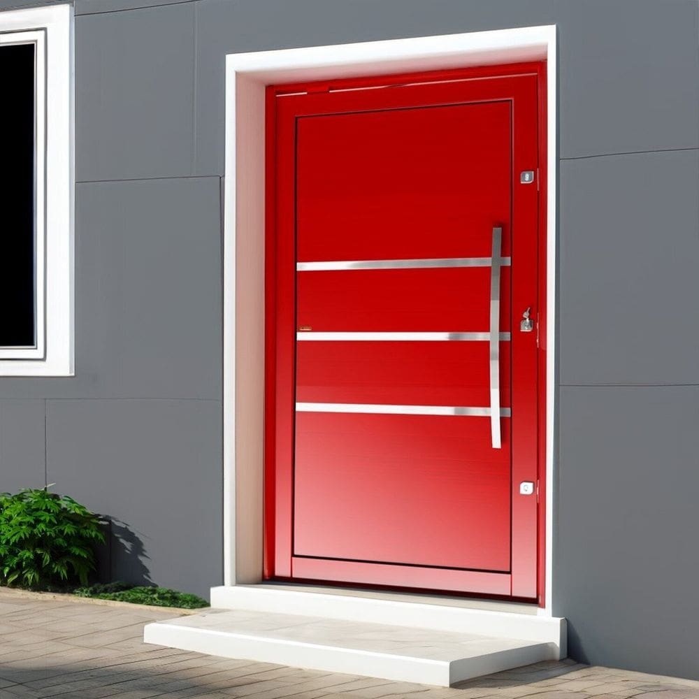Porta Pivotante Lambril Evolution com Puxador Lado Direito Elite 240x150 Vermelho