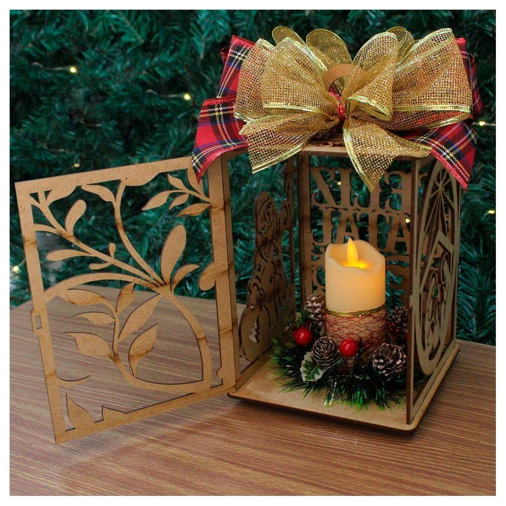 Lamparina Decorativa Enfeite Natalino Em MDF