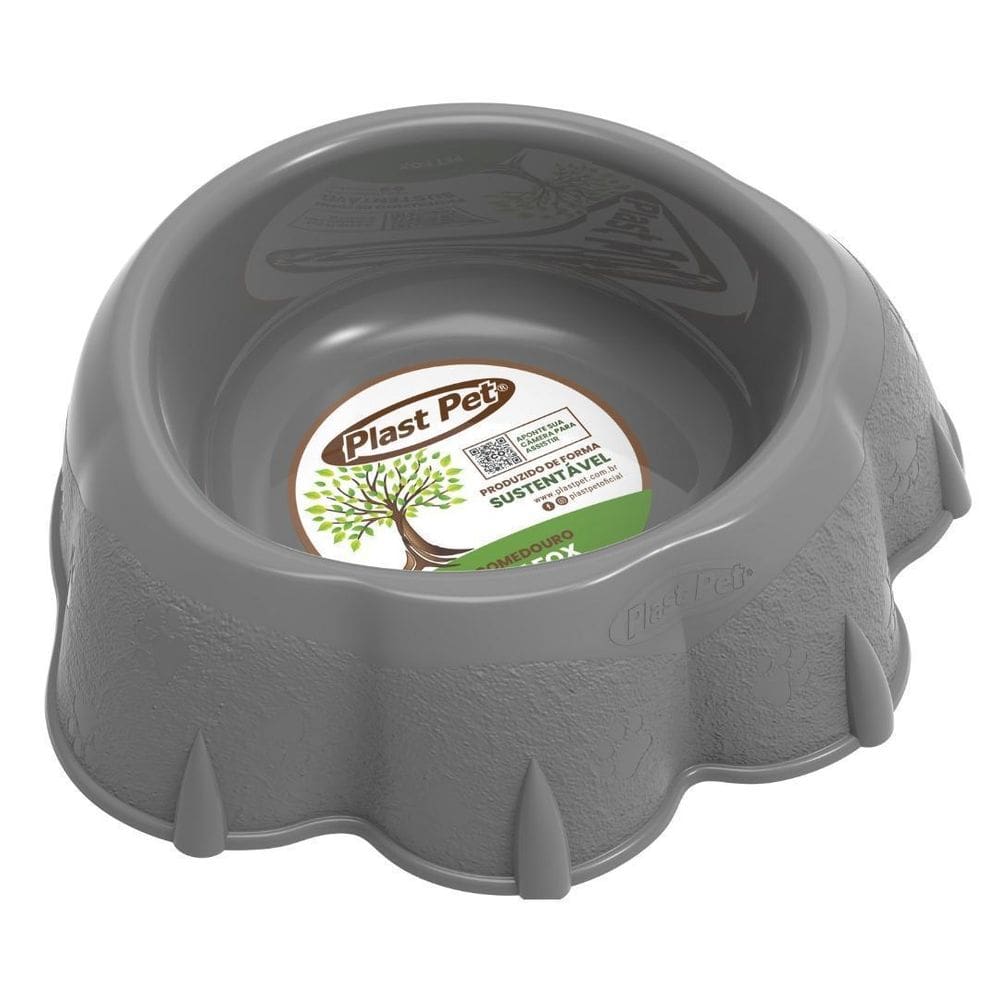 Comedouro Para Cachorro Gato Pet Fox 400Ml - Taupe