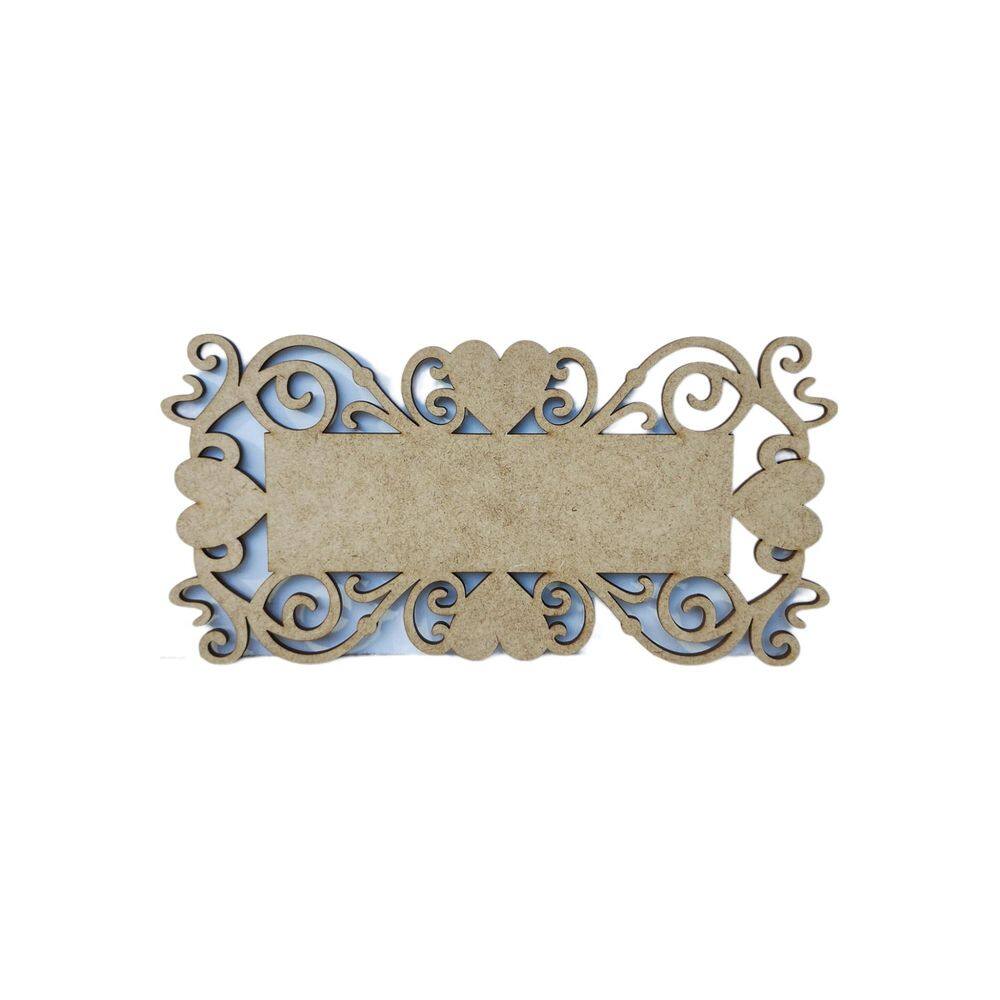 Placa Mdf Artesanato Design Quadrado Coração Aramado 30Cm