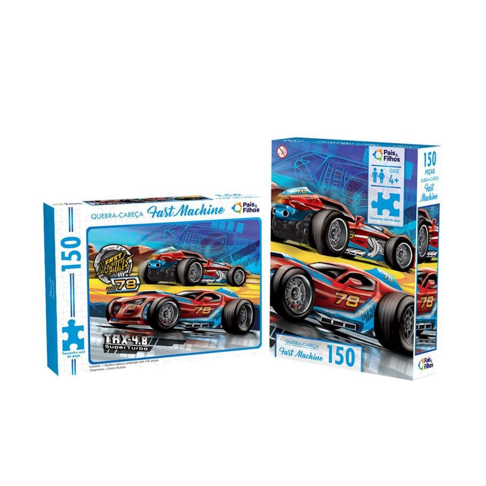 Quebra Cabeça Fast Machine Carro 150 Peças Infantil Educativo Brincar Desenvolvimento