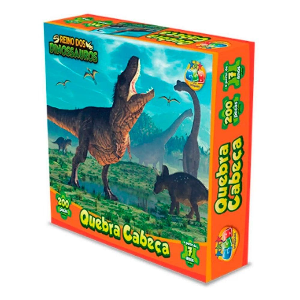 Quebra Cabeça Dinossauros 200 Peças