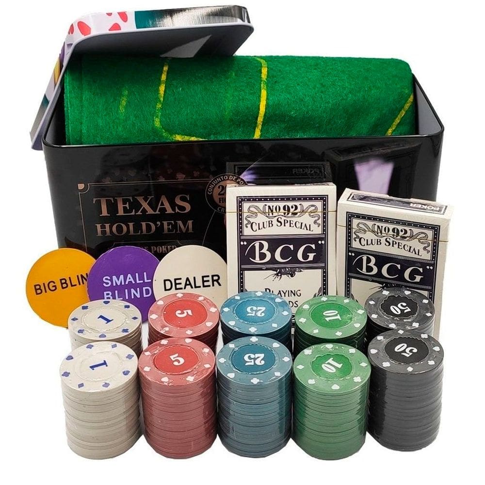 Kit De Poker Profissional 200 Fichas Com 2 Deck