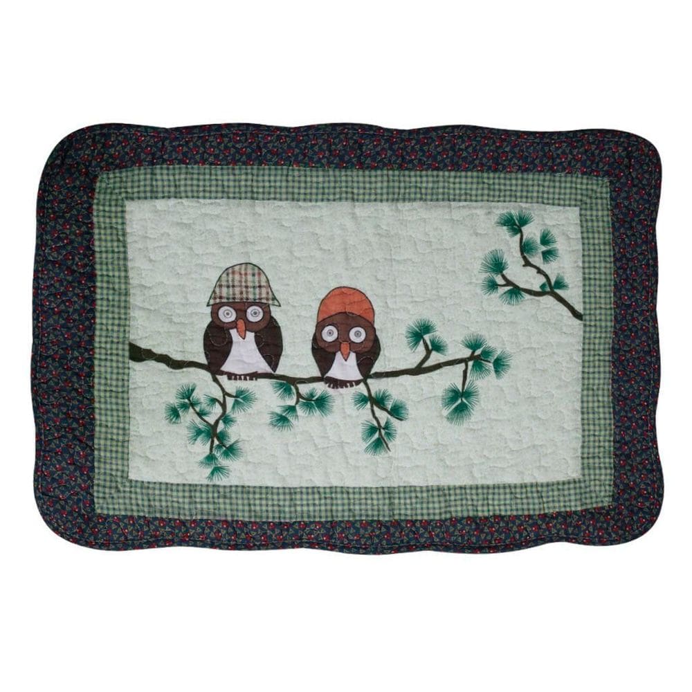 Tapete Patchwork De Corujinha 100% Algodão 61x42 cm