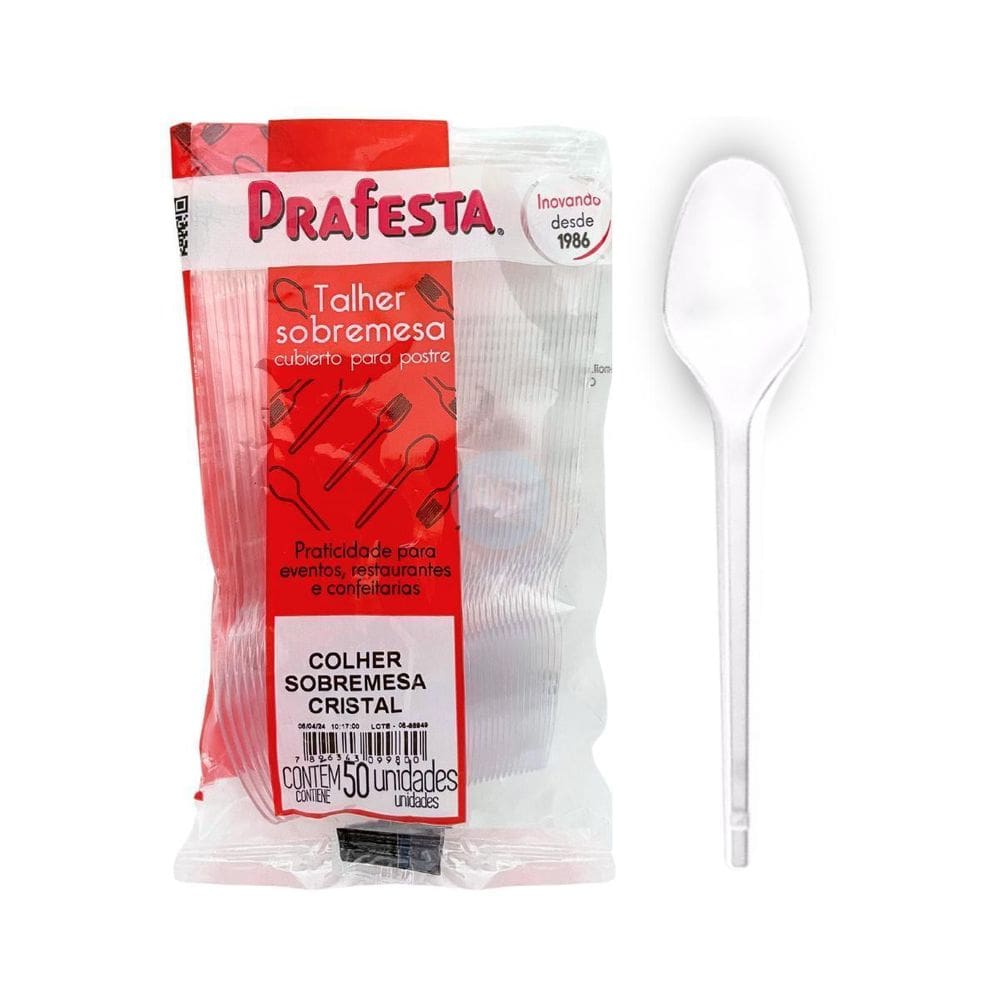 Colheres Descartáveis Cristal: Refeições Fáceis - 100Un