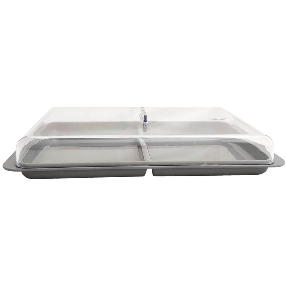 Porta Frios Duplo Pote Para Queijo Fatiado Com Tampa Empilhável